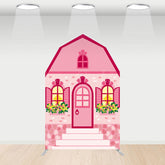 Lofaris Fairytale Pink Princess House Barn Door Arch Backdrop